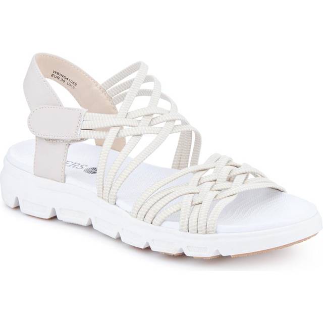 Wide-Fit Stretchy Cushioned Sandals - WBINS41089 / 327 328 - Beige