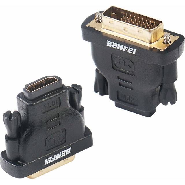 Benfei dvi to hdmi adapter, 2 packs bidirectional hdmi to dvi-d adapter with
