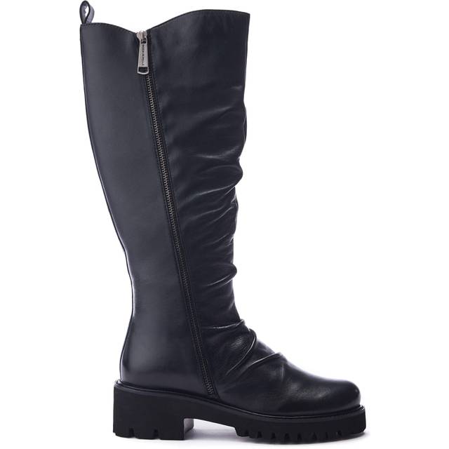Moda In Pelle 'riez' Leather Biker Boots In Black - 6