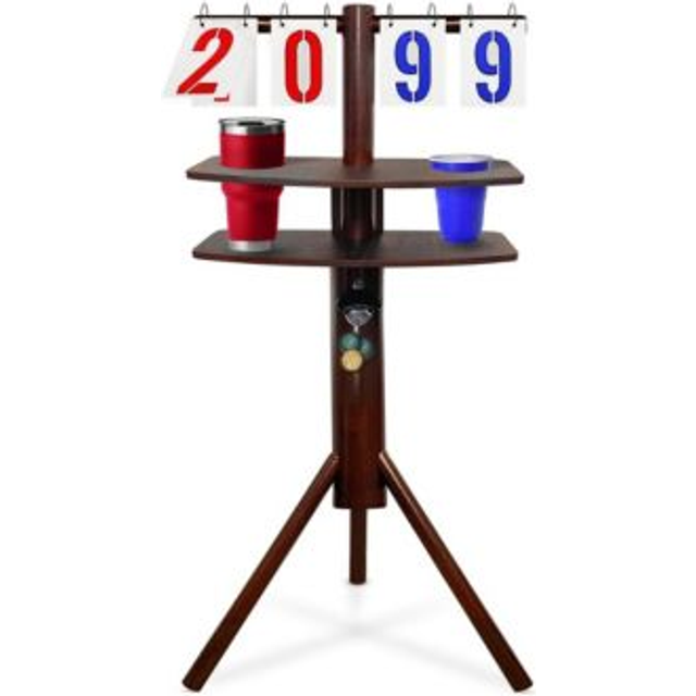 SWOOC Games - Cornhole Score Keeper & Other Yard Games - Weather Resistant - Cornhole Scoreboard with Drink Holder & Bottle Opener & Magnetic Cap Catc