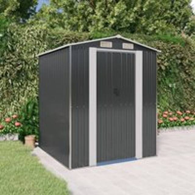 Garden Shed Anthracite 192x191x223 cm Galvanised Steel - Black - One Size