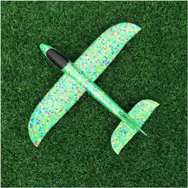 (Green) Kids Airplane Toy Hand Throwing Foam Plane Model Children Outdoor Flaying