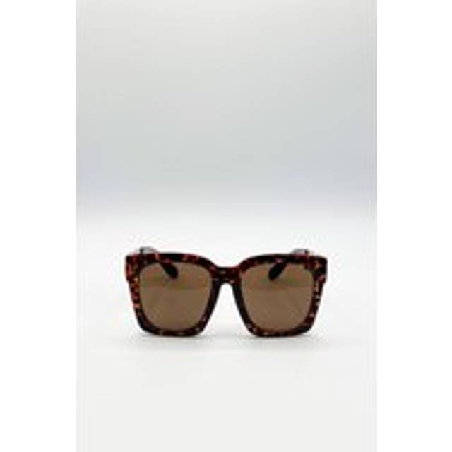 Svnx Oversized Sunglasses With Gold Chain Detail In Brown - One Size