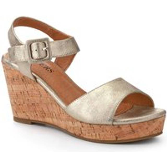 High Buckled Wedge Sandals - WOIL41051 / 327 394 - Gold