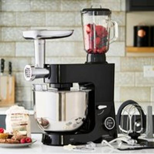 Food Baking Stand Mixer 8 Speed 8 Litre Mixing Bowl 1800W - Black - One Size