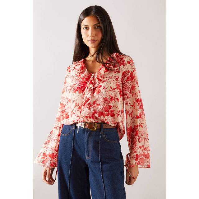 Wallis red blouse womens daywear tops