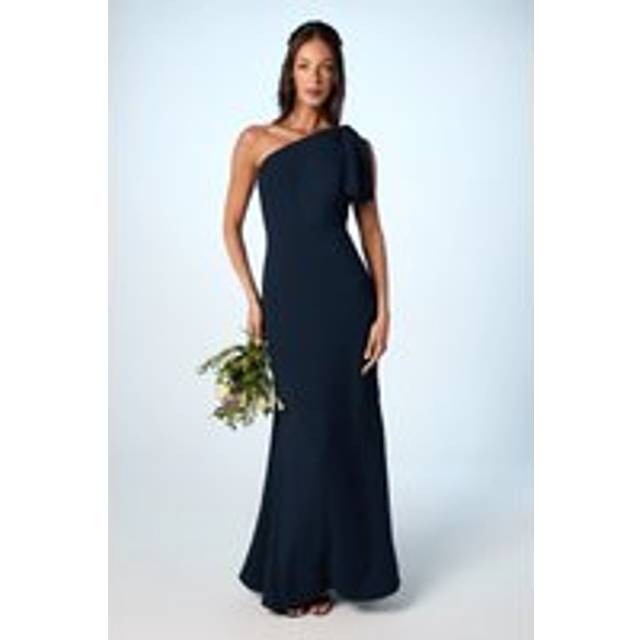 Coast Honoured Bow One Shoulder Maxi Bridesmaid Dress - Navy - 18
