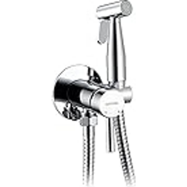GRIFEMA G154-1 Irismar-Concealed Bidet Mixer Spray Set for Hot and Cold Water, WC Shower Kit, Chrome, Silver, M [Amazon Exclusive]