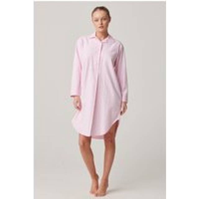 "Westwood Pink" Stripe Brushed Cotton Nightshirt - Light Pink