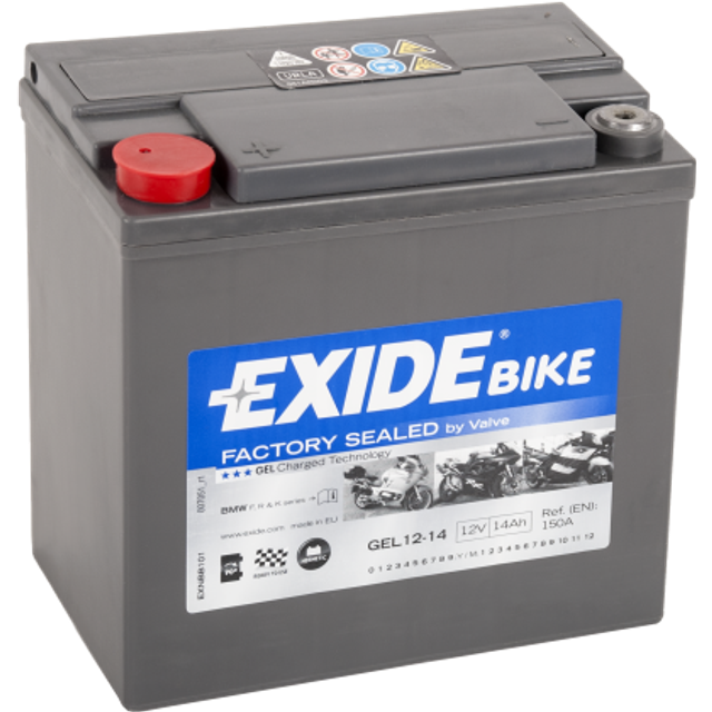 Gel12-14 exide motorcycle battery 12v 14ah 150a 4919