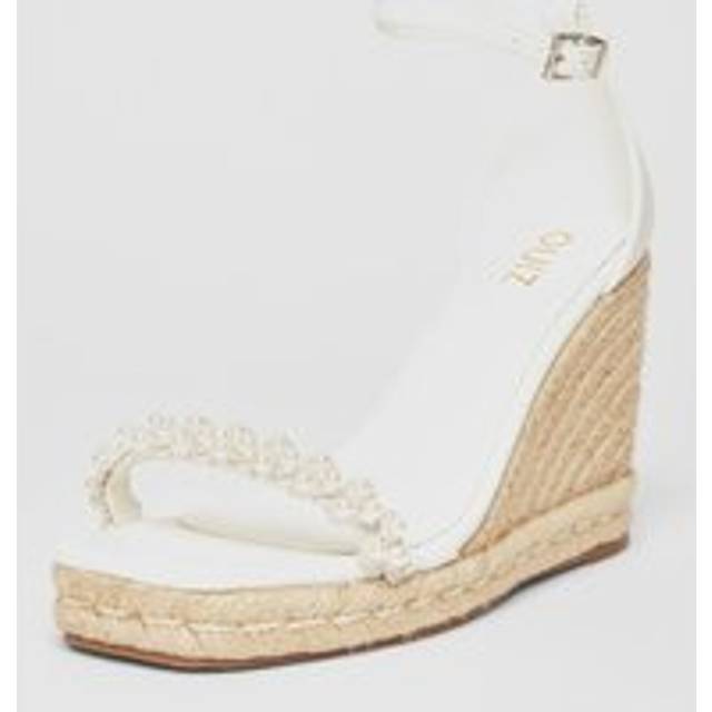 White Embellished High Wedges - 4