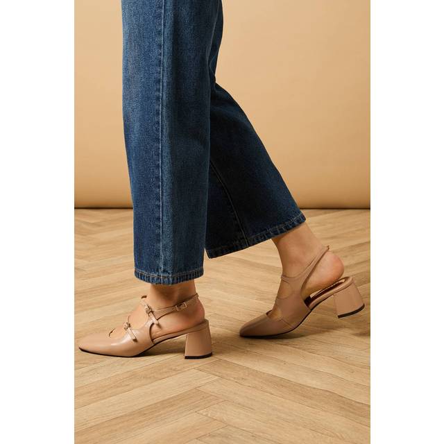 Oasis beige heeled mary janes womens daywear heels