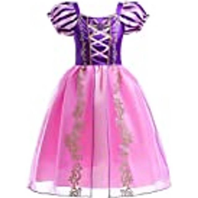 Lito Angels Prinsessa Rapunzel Kostym Fancy Fest Klä Upp för Barn Flickor, Ålder 4 år, Purpur