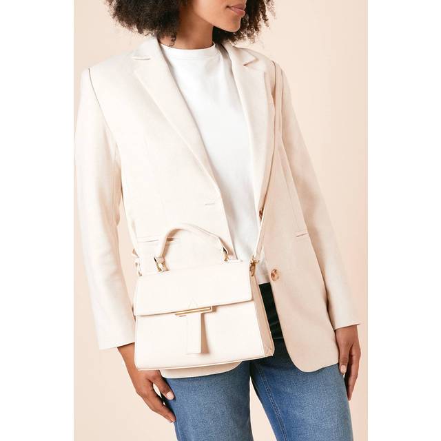 Womens Florence Grab Bag With Gold Hardware And Crossbody Strap - Neutral - One Size