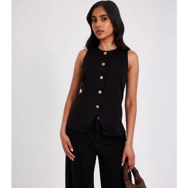 QUIZ Black Petite Button Front Waistcoat - 12
