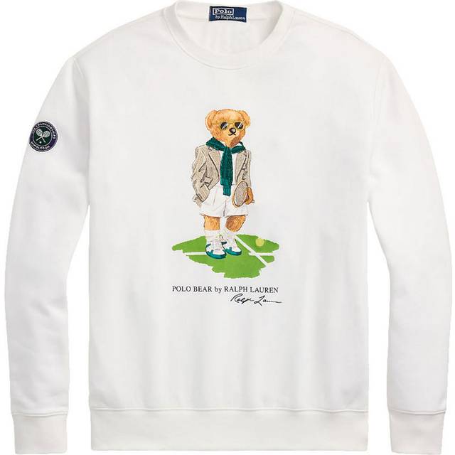 Polo Ralph Lauren x Wimbledon Bear Cotton-Blend Fleece Jumper - XXL - White