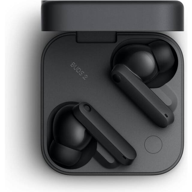 CMF by Nothing Buds 2 trådlösa öronproppar med 48 dB hybrid ANC, 55 timmars batteritid, 11 mm PMI-drivrutin, 6 HD-mikrofoner och rumsligt ljud, IP55 vattentålig – mörkgrå