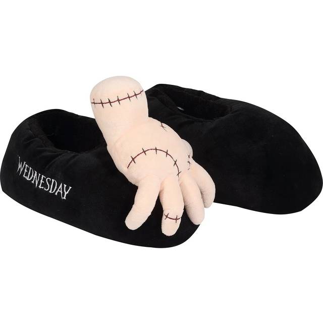 (S-M, Black) Wednesday Unisex Adult Slippers