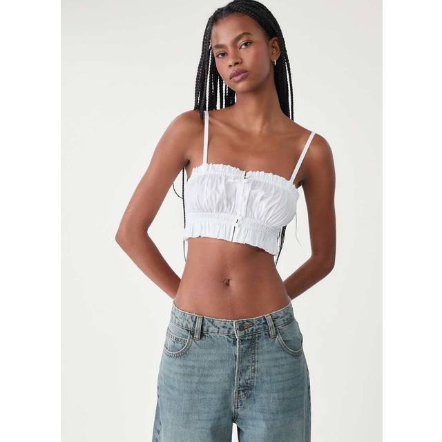 Stradivarius Cropped vest top White XL