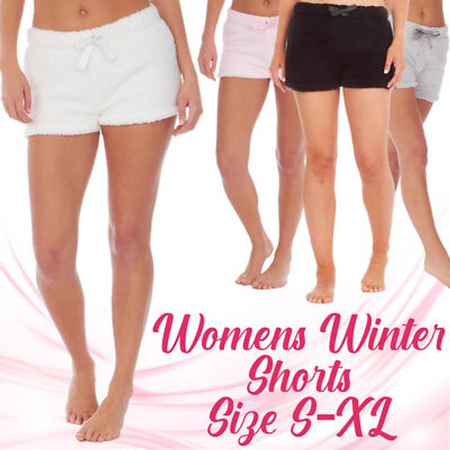 Womens ladies warm pyjamas pajamas pjs shorts winter fleece fluffy sleepwear uk