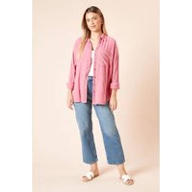 Womens Cheesecloth Shirt - Pink - 8
