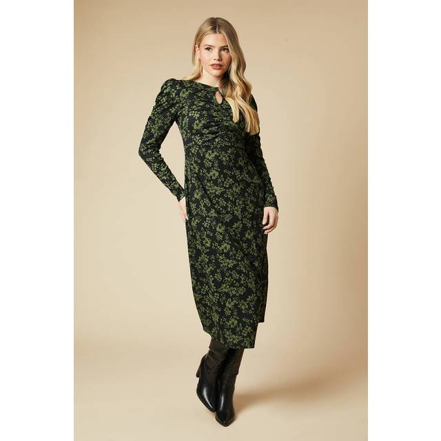 Dorothy perkins womens midi dress floral floral long sleeve jersey