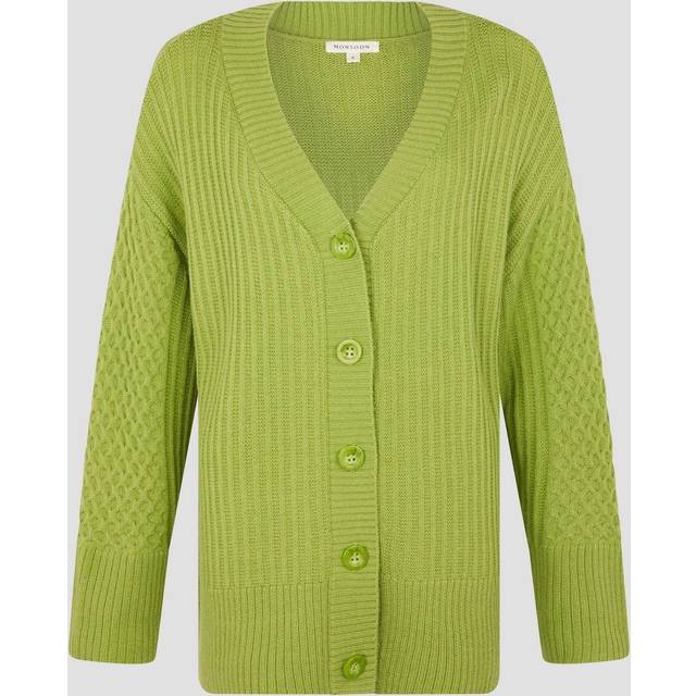 Opal Oversized Knit Cardigan Ivory - Green - M