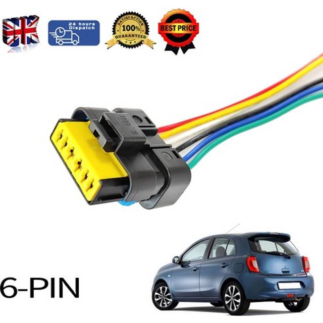 6pin rear tail light lamp connector plug wire for nissan micra k13 k12 primastar