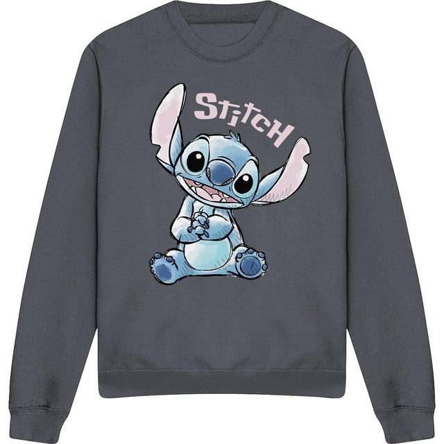 Lilo And Stitch Colour Me Happy Adults Crew Sweatshirt, Charcoal