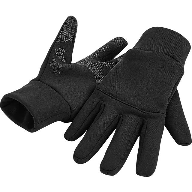 (S/M, Black) Beechfield Unisex Adults Softshell Sports Tech Gloves