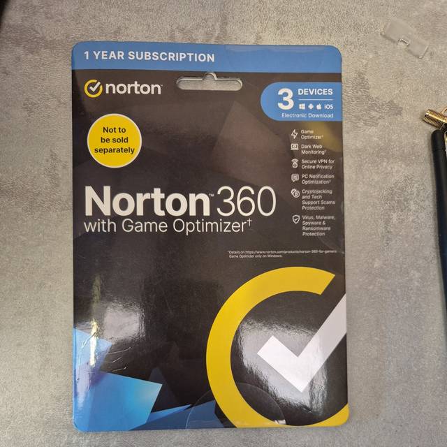 Norton 360 gamers antivirus 2025 3 device 1 year 5 minute email delivery uk eu
