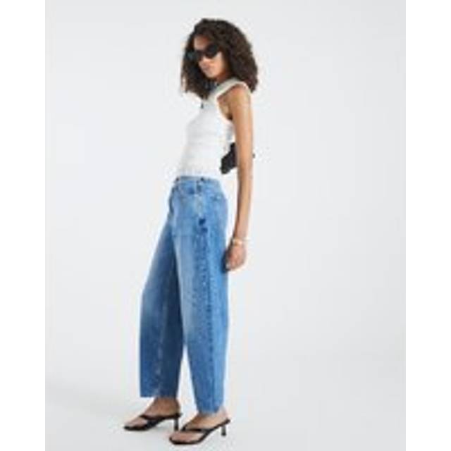 River Island Womens Blue Seamed Barrel Leg Jeans - 20R