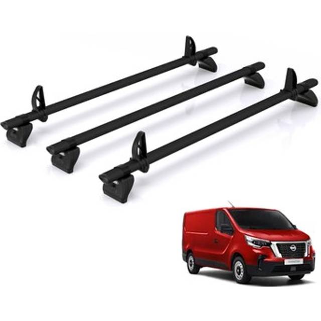 Nissan primastar roof rack for 2022+ [standard roof] 3x roof bars - rhino black