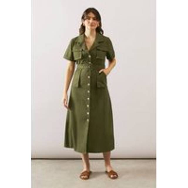 Wallis khaki shirt dress womens daywear dresses