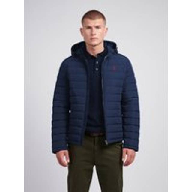Lightweight Quilt Hooded Puffer Jacket - Dark Navy - XL
