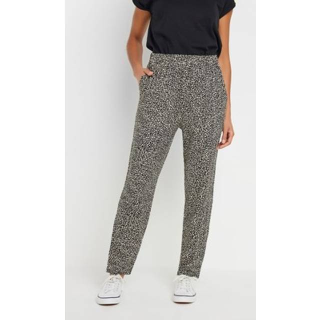 M&Co Black Animal Print Hareem Trousers Regular > 26-28 M&Co Womens - Regular 26-28