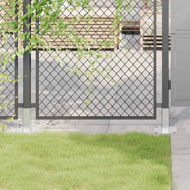 vidaXL Stolpsocklar fyrkantiga 12 st silver 46x46 mm galvaniserat stål