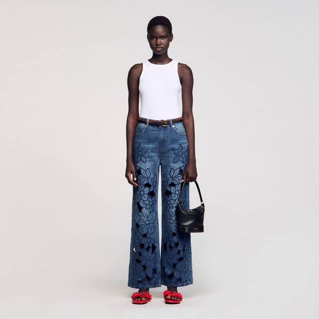 Jean brodé - Bleu jean - 38
