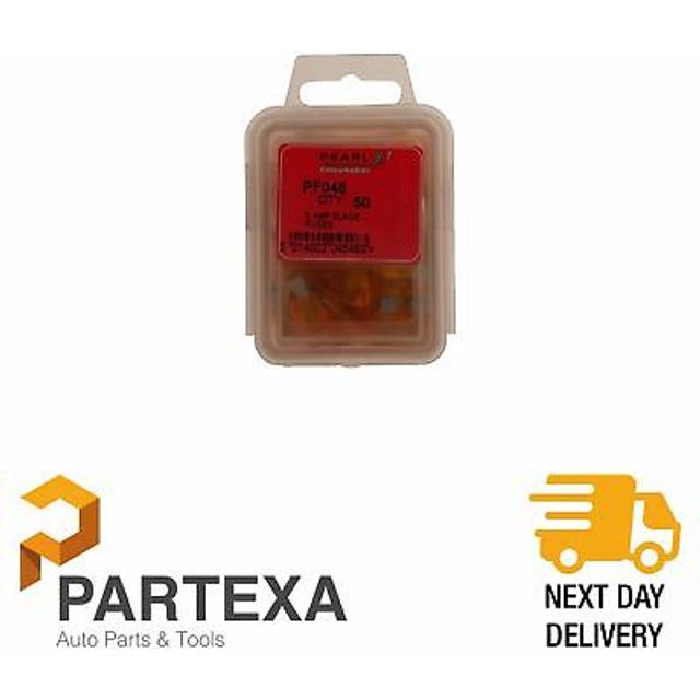 PEARL CONSUMABLES Fuses - Standard Blade - 5A - Pack of 50 - PF048 - colour coded