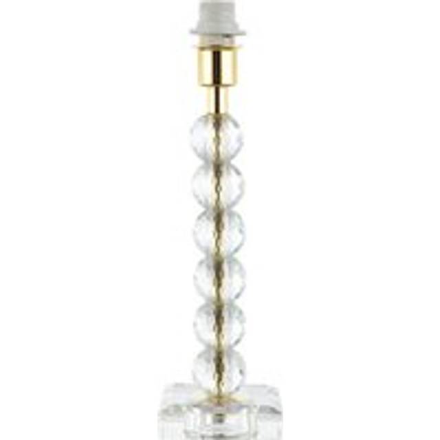 Contemporary Clear Crystal Glass and Metal Table Lamp Base with Faceted Spheres - Gold - One Size