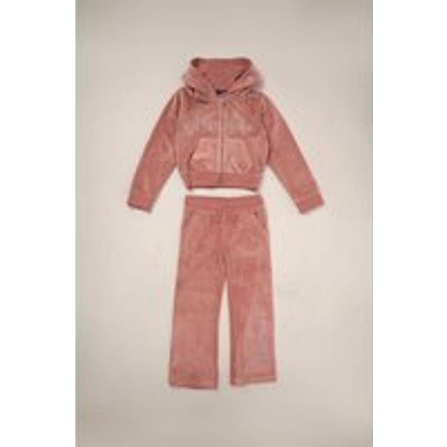 Velour Zip Hoody and Wide Leg Jogger Set - Pink - 2-3 Years