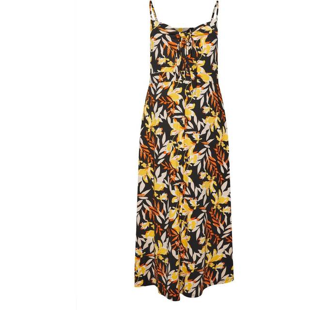 Yours Curve Black & Yellow Floral Print Maxi Dress, Women's Curve & Plus Size, Yours - 18
