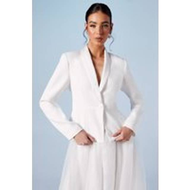 Wrap Waist Bridal Blazer - Ivory - 14