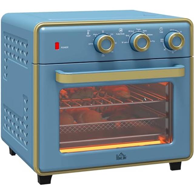 HOMCOM 20L Mini Oven with Adjustable Temperature 60 Min Time 1400W Blue