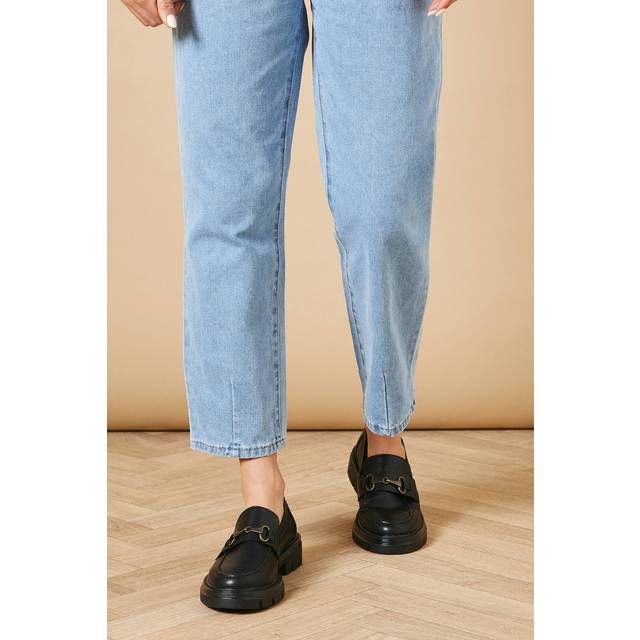 Oasis black loafers womens casual flats