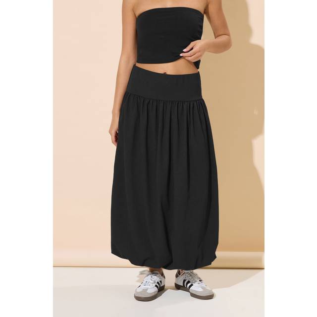 Pixiegirl Black Bubble Hem Maxi Skirt 18 Pixiegirl | Petite Women's Maxi Skirts
