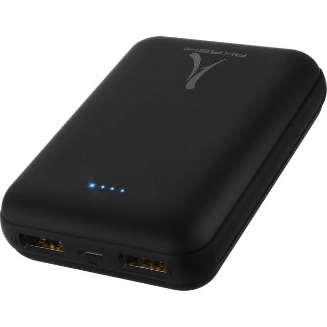 10000 mah powerbank external power supply 2x usb ports + micro usb port akashi