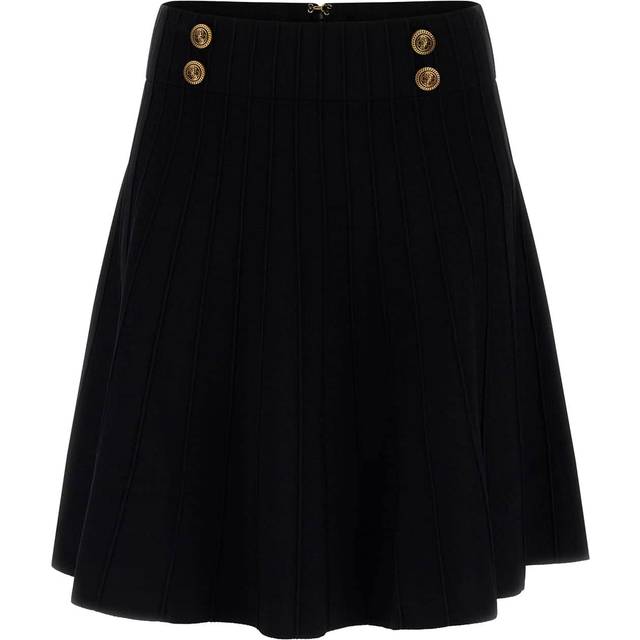Guess Pleated Mini Sweater Skirt - Black - XL