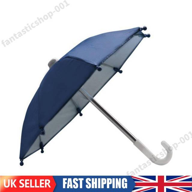 Creative mobile phone bracket umbrella riding phone stand sun visor (navy blue)