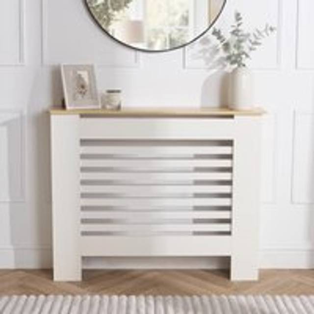 OHS Wooden Radiator Cover Shelf Modern Furniture, Cream - Small - One Size